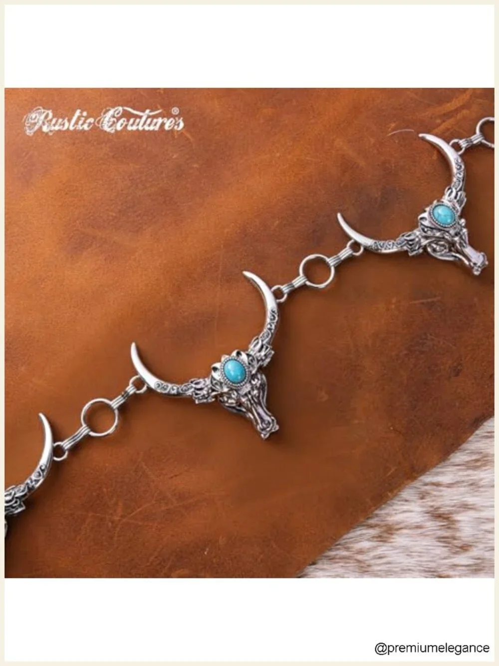 Large Western Concho Metal Belt with Chain for Women Cowgirl Style